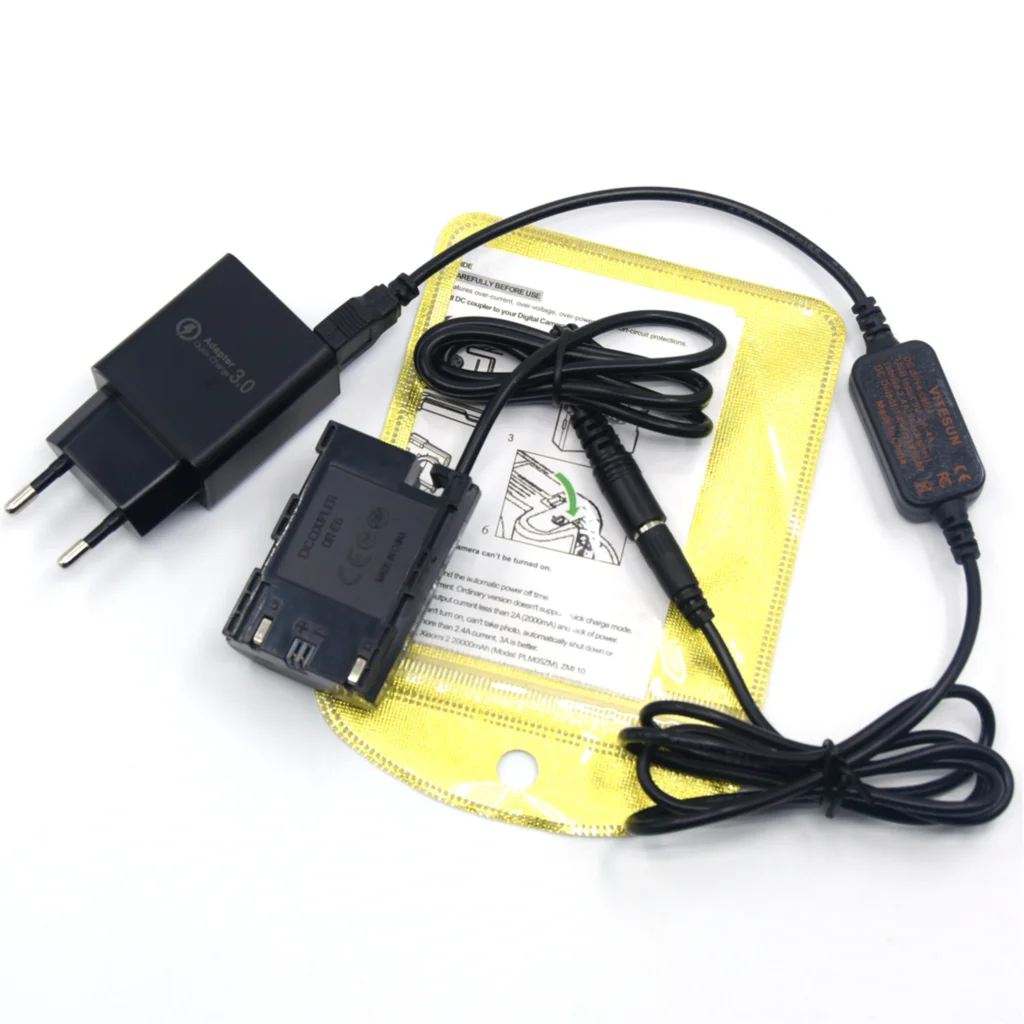 قوة البنك USB كابل DR-E6 تيار مستمر مقرنة LP-E6 الدمية البطارية شاحن لكانون EOS 5D مارك II III 5D3 6D 7D 60D 70D كاميرا