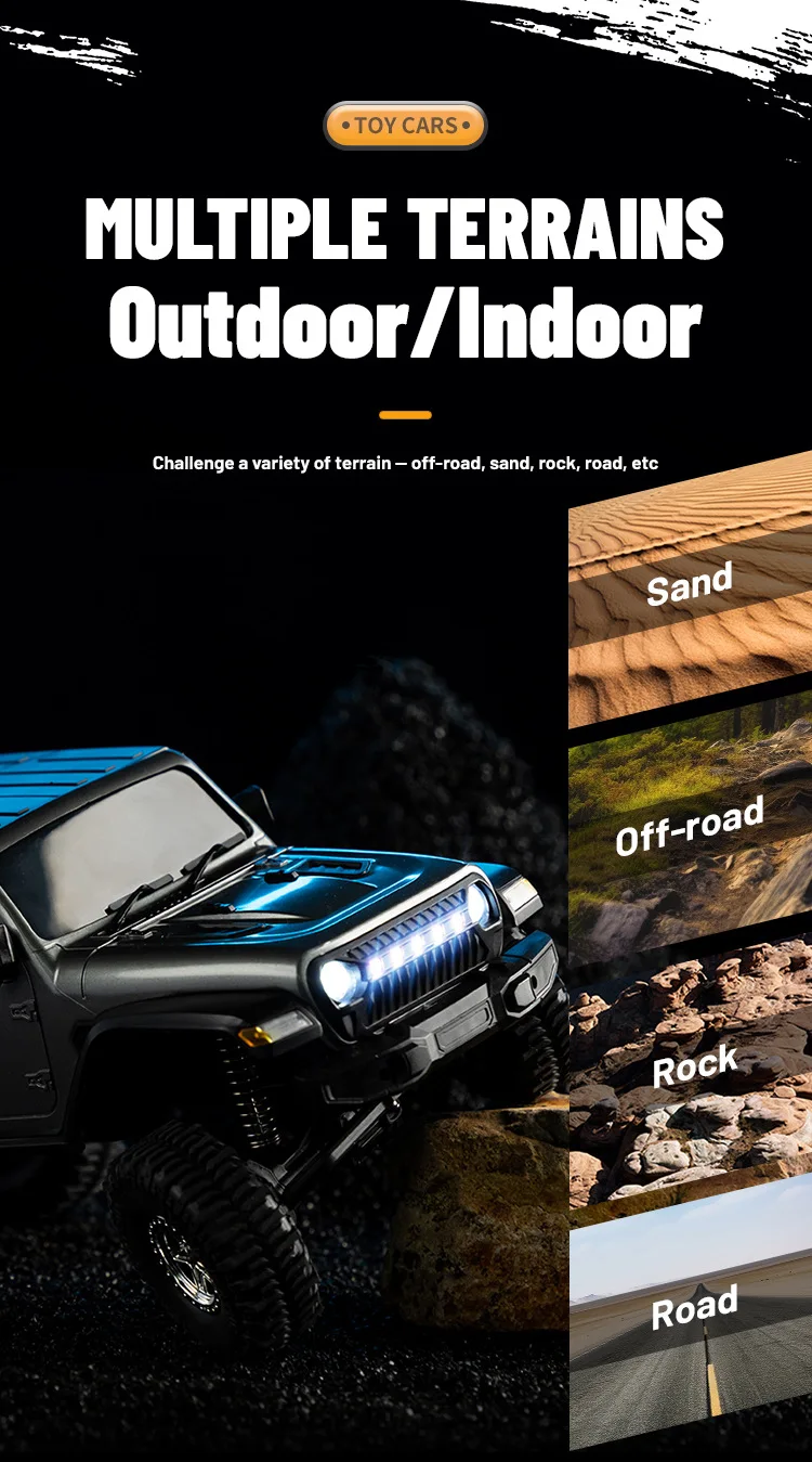JJRC 1:18 Simulation Wrangler Climbing Vehicle C8801 Pro 2.4G Adjustable Speed 4WD Off Road Model Vehicle Toy For Kids Motor 370