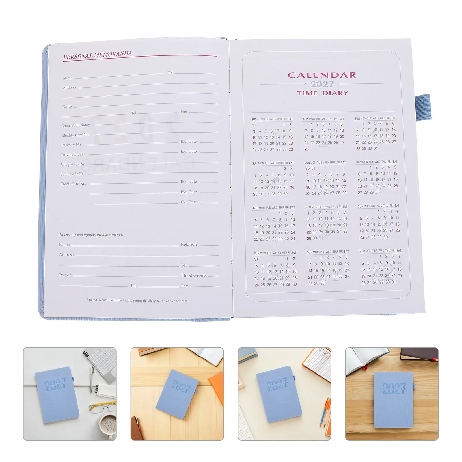 A5 120 Page Daily Planner Notebook Lined Dot Grid Weekly Monthly Calendar Schedule Organizer for Students Professionals Planners
