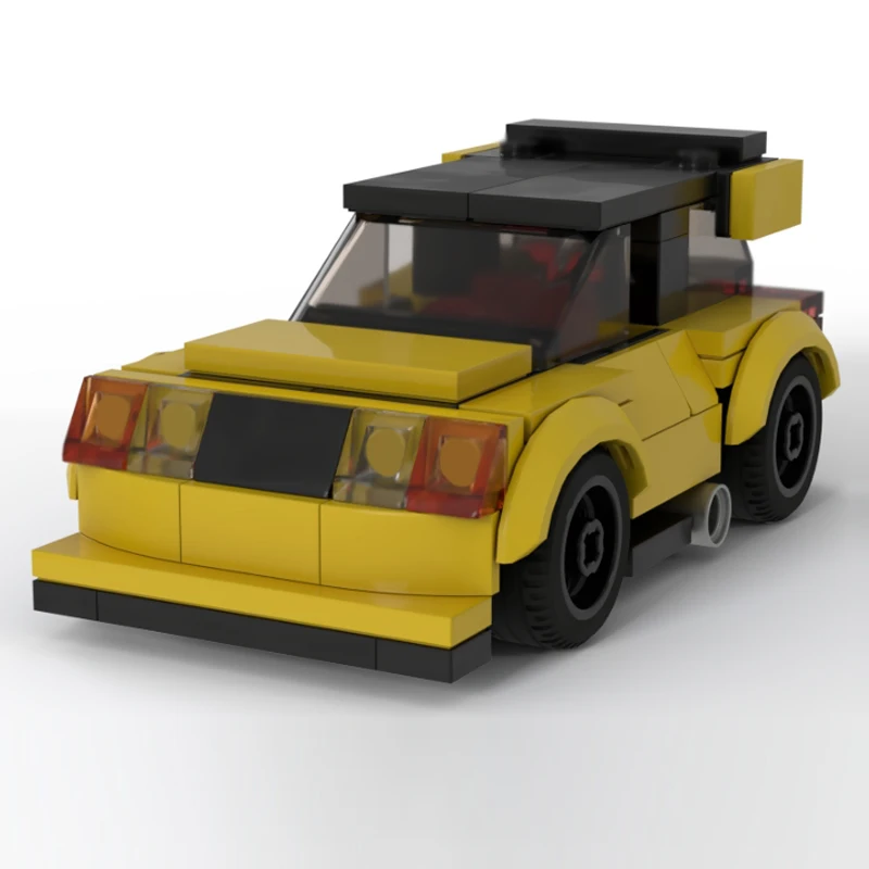Speed Racing Car Model MOC Building Bricks Small Yellow Race Car Modular Technology Children Holiday Gifts Assemble Toys Suit