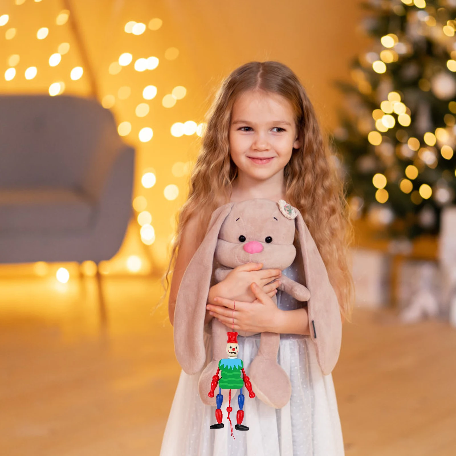 

2pcs Wooden King Puppet Handmade Figure Craft Decoration Christmas Home Ornament Character Wood Puppet Figure