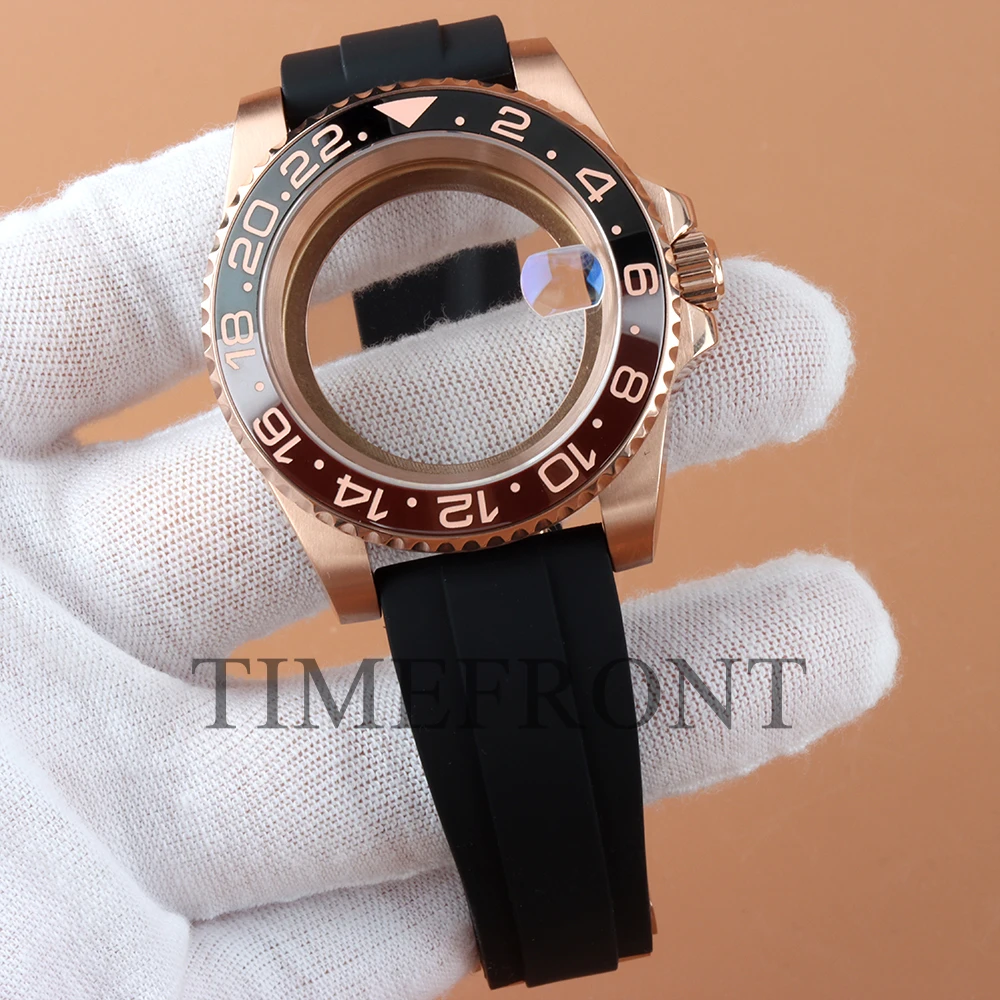 ارتفع الذهب/الذهب 40 مللي متر الحال بالنسبة SUB GMT Seiko NH35 NH34 NH36 NH38 حركة مطاط مقاوم للمياه الساعات YACHT-MASTER ساعة