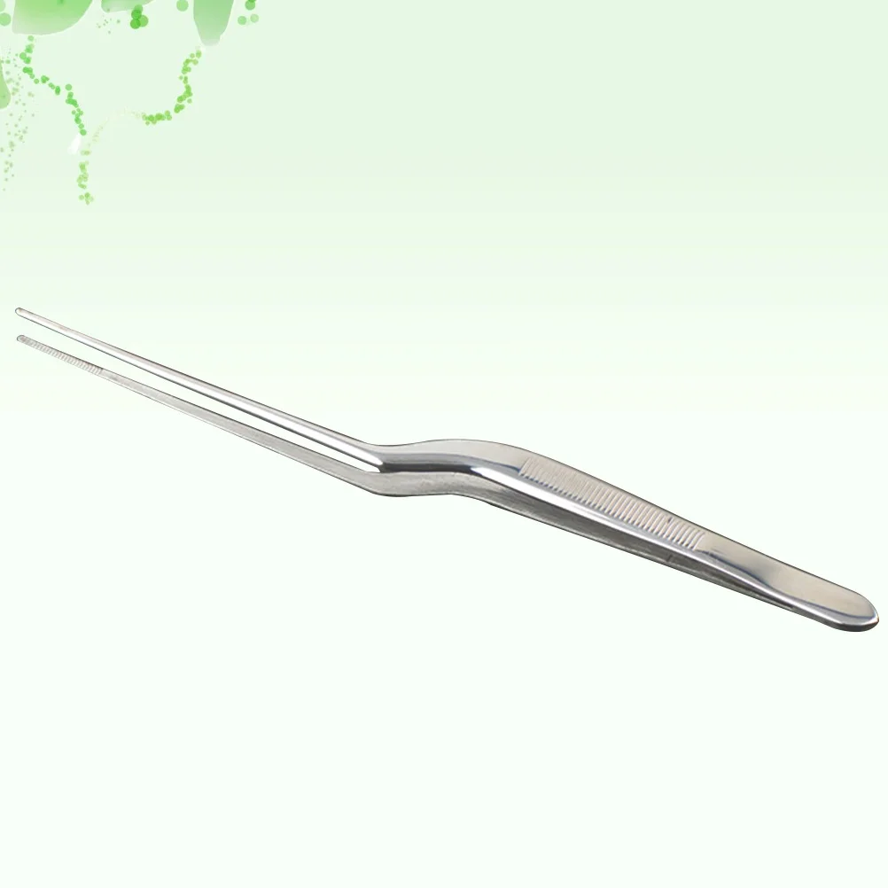1 قطعة الفولاذ المقاوم للصدأ الطبية الأسنان الدقة طويلة مستقيم الملقط مسننة للاستخدام الجراحي دائم الفضة قطعة