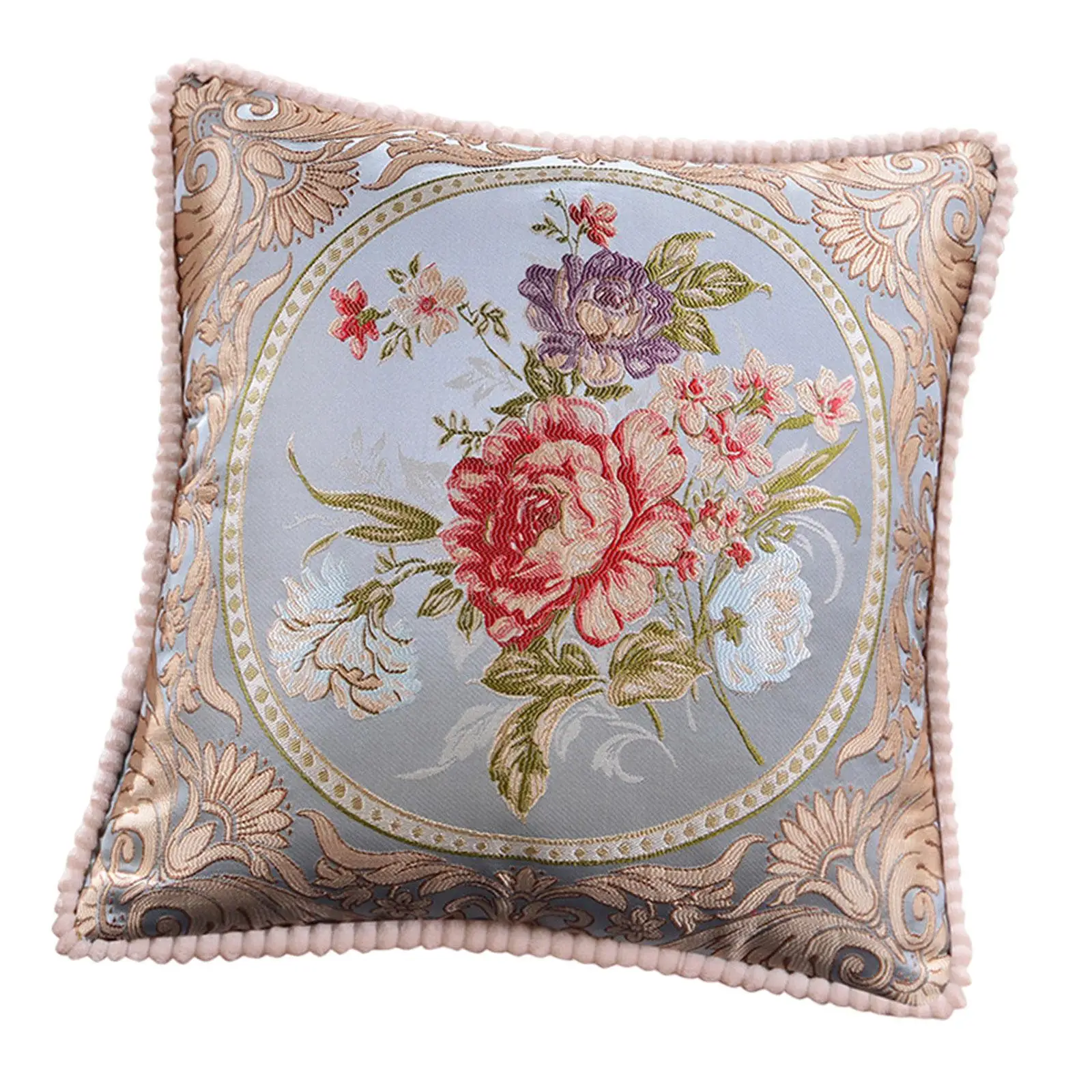 Throw Pillow Cover Soft Traditional Elegant Floral Pattern Design Decorative Pillowcase for Farmhouse Living Room Bed Chairs Car