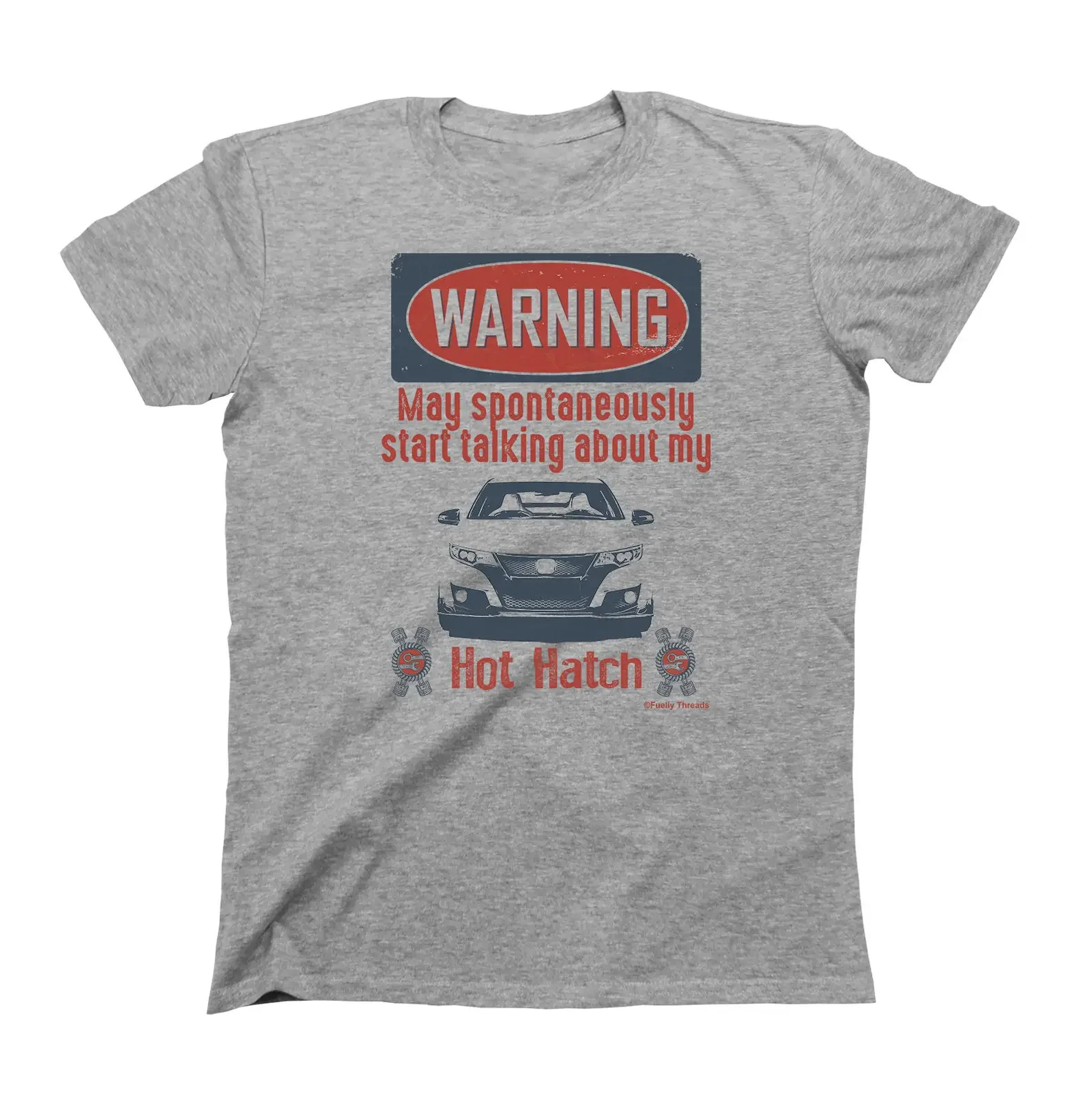 New Cool T-Shirt Mens Car T-Shirt Warning May Spontaneously Talk About My Hot Hatch Civic Funny Tee Shirt Fashion Funny New