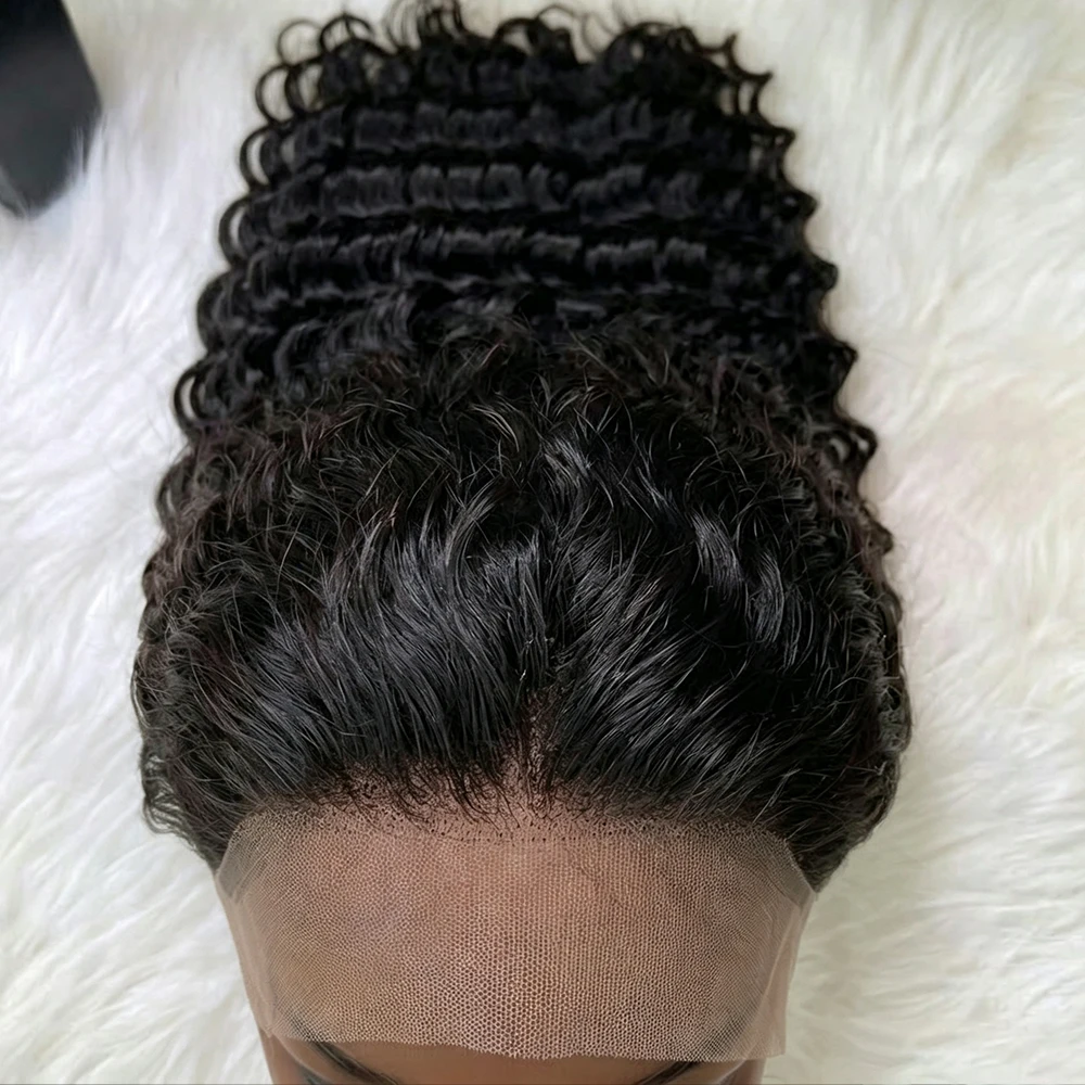 30 40 Inch 220% Density 13x6 Deep Wave Hd Lace Frontal Wig Natural Color Wet And Wavy Water Wave Lace Front Wig Kinky Curly Human Hair Wigs For Black Women