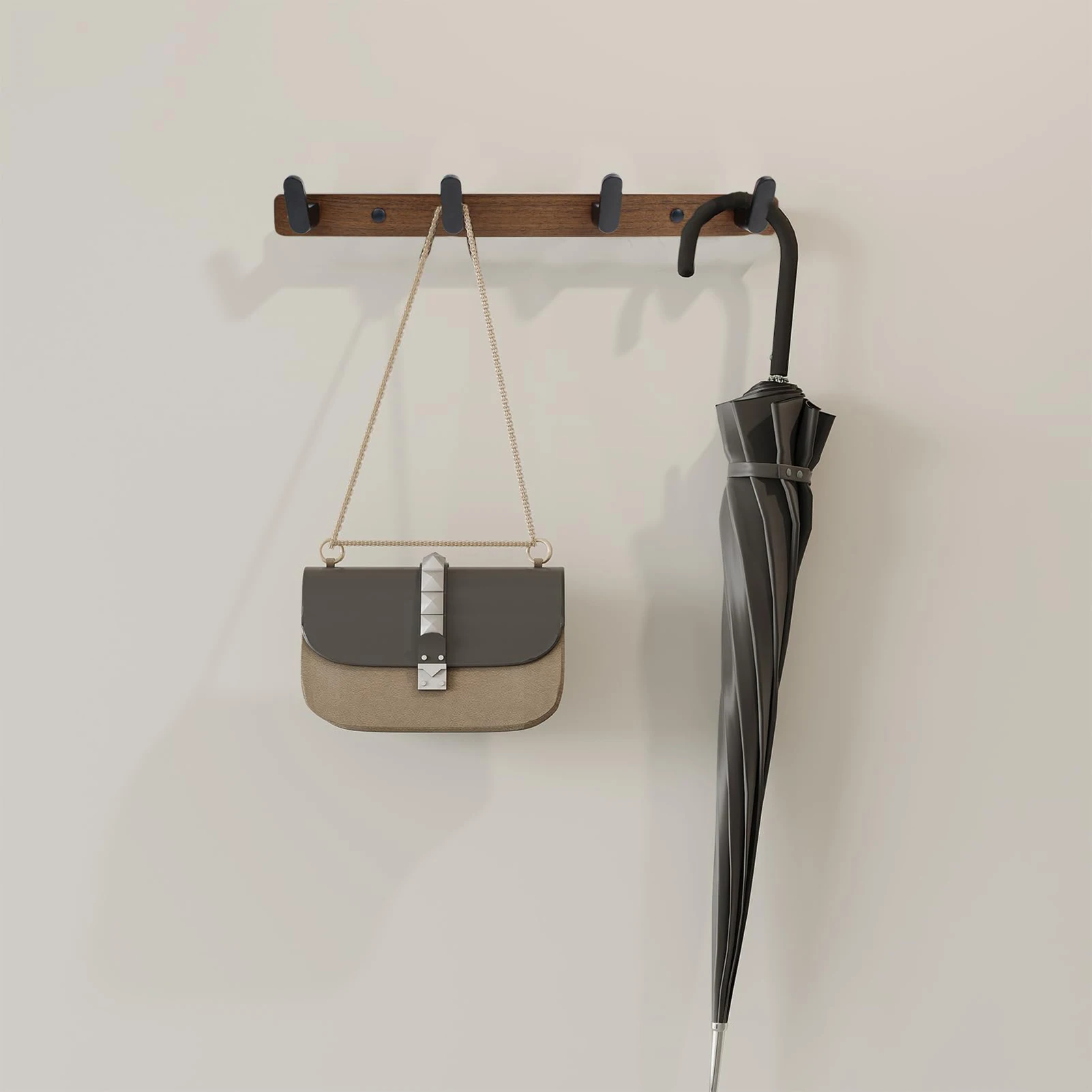 Wieszak ścienny mocny, wytrzymały organizer na ubrania, torby, biżuterię, gumki do włosów, kapelusze, parasole, 1 szt.