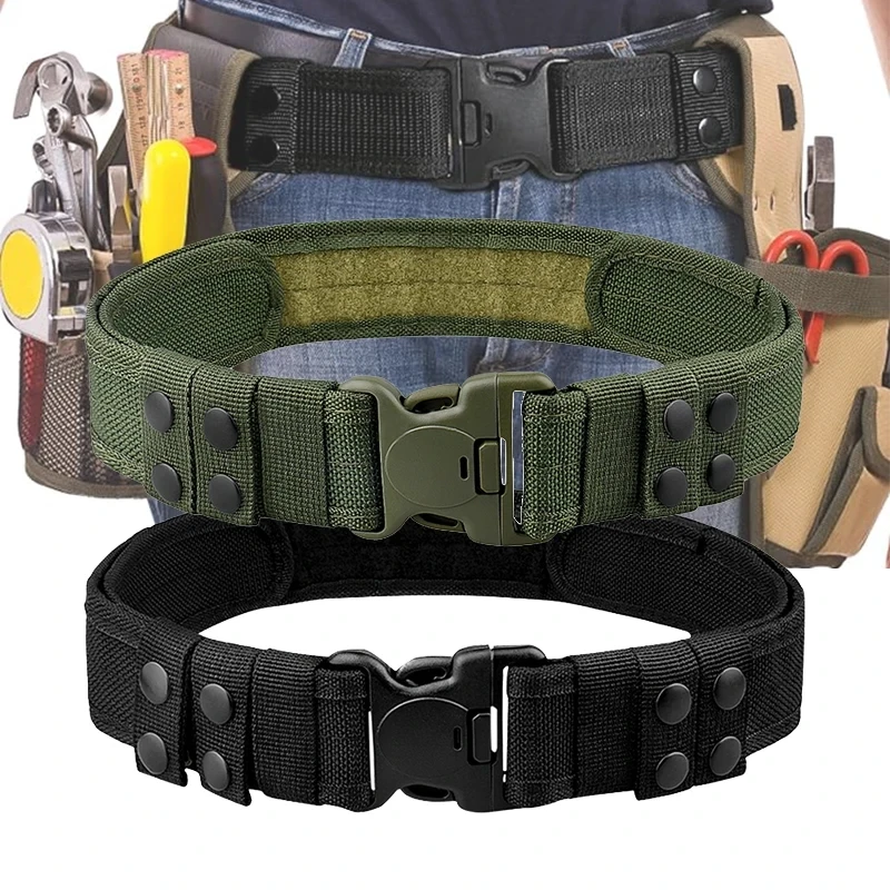 Men's Belt Outdoor Camouflage Tactical Belt Oxford Cloth Belt Mountaineering Belt Nylon Wide Waist Belt Work Belt Neutral Belts