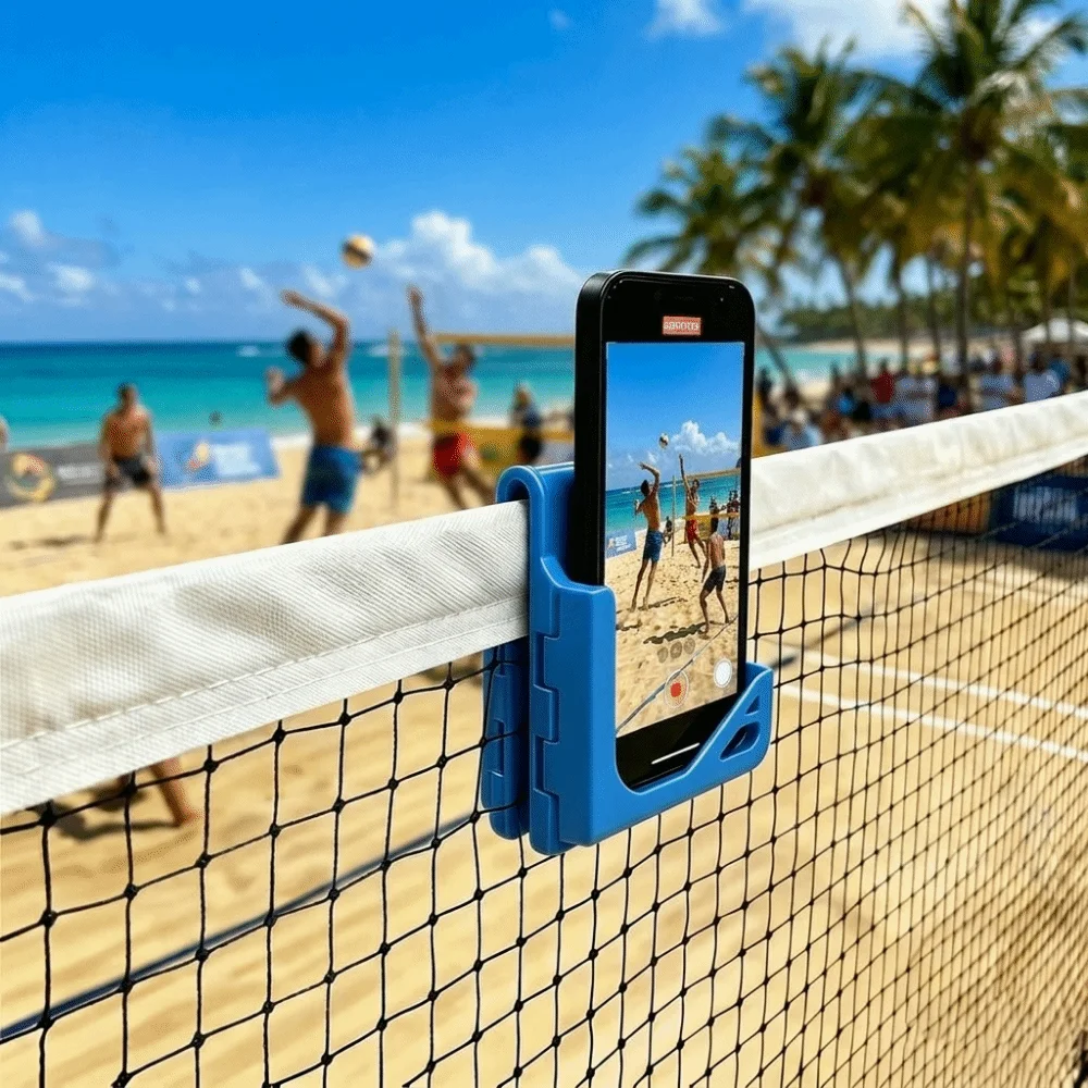 Foldable Tennis Net Camera Mount 3D Printed Non Slip Secure Clip-On Mount Adjustable Angle Clip-On Action Camera Holder