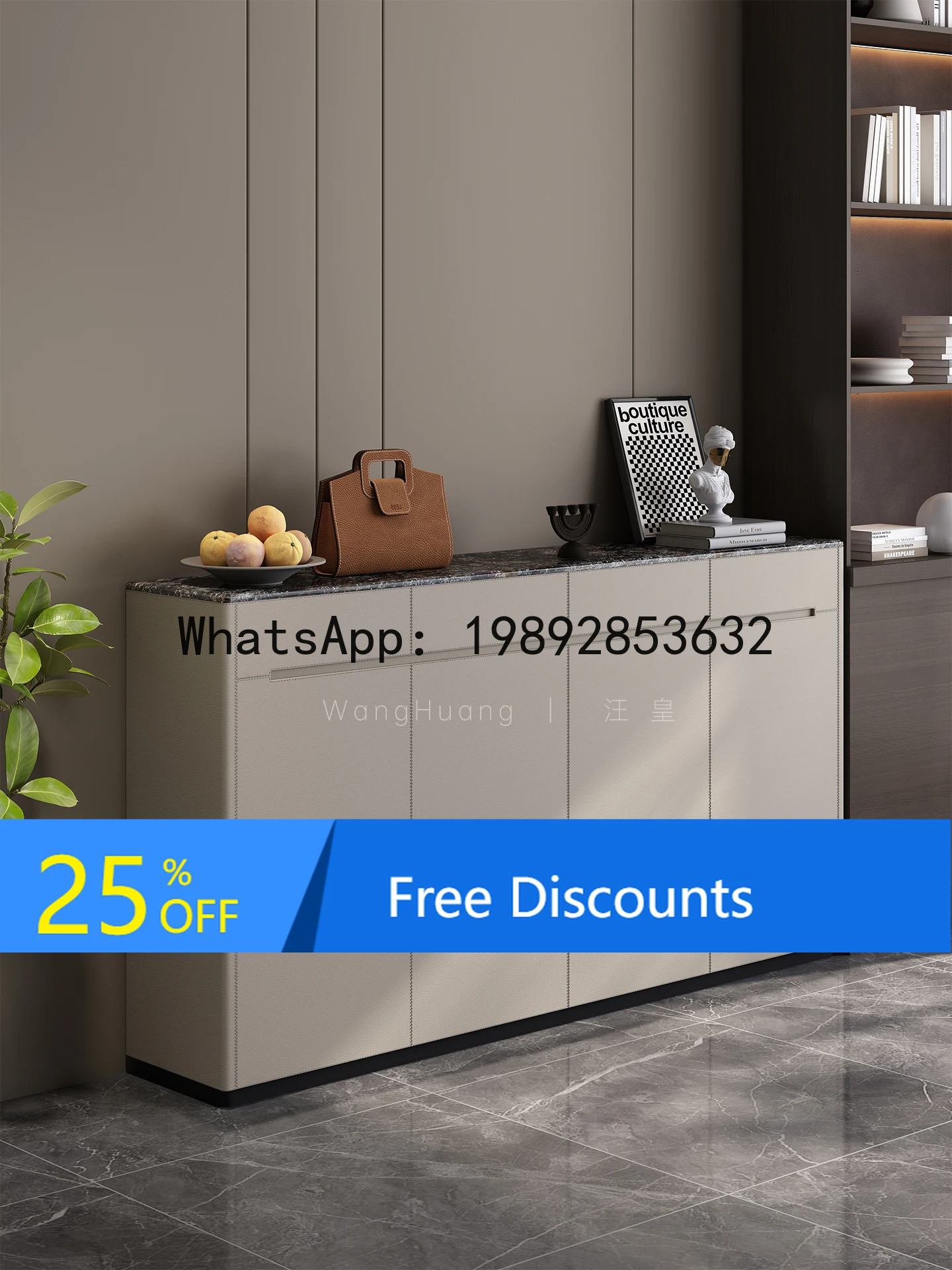 

LYY Modern Minimalist Platinum Diamond Marble Storage Shoe Cabinet for Home Entrance Integrated Wall-Mounted Entryway Hallway