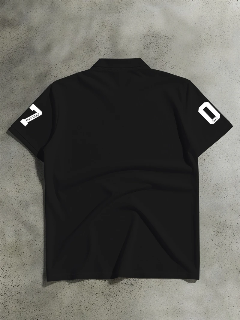 Herren Trendiges Poloshirt mit "FEARLESS Badge" Element und Bedrucktem Muster für den Alltag – Detail 5