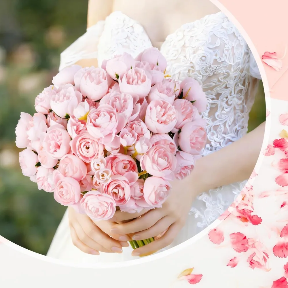 27 Köpfe Künstliche Rosen-Blumensträuße Heimdekoration Valentinstag Vintage DIY Braut Hochzeitsdeko Bastelgeschenke Zubehör – Detail 10