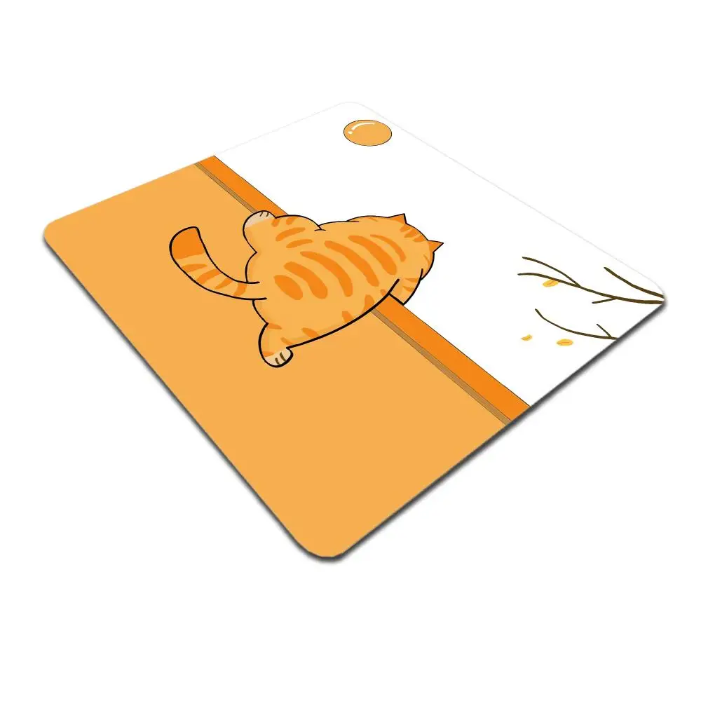 HYBXAXC Orange Cat Design Mouse Pad, 1 Non-Slip Rubber Table Pads for Laptops, Offices and Games - Large Square Mousepad 32x28cm