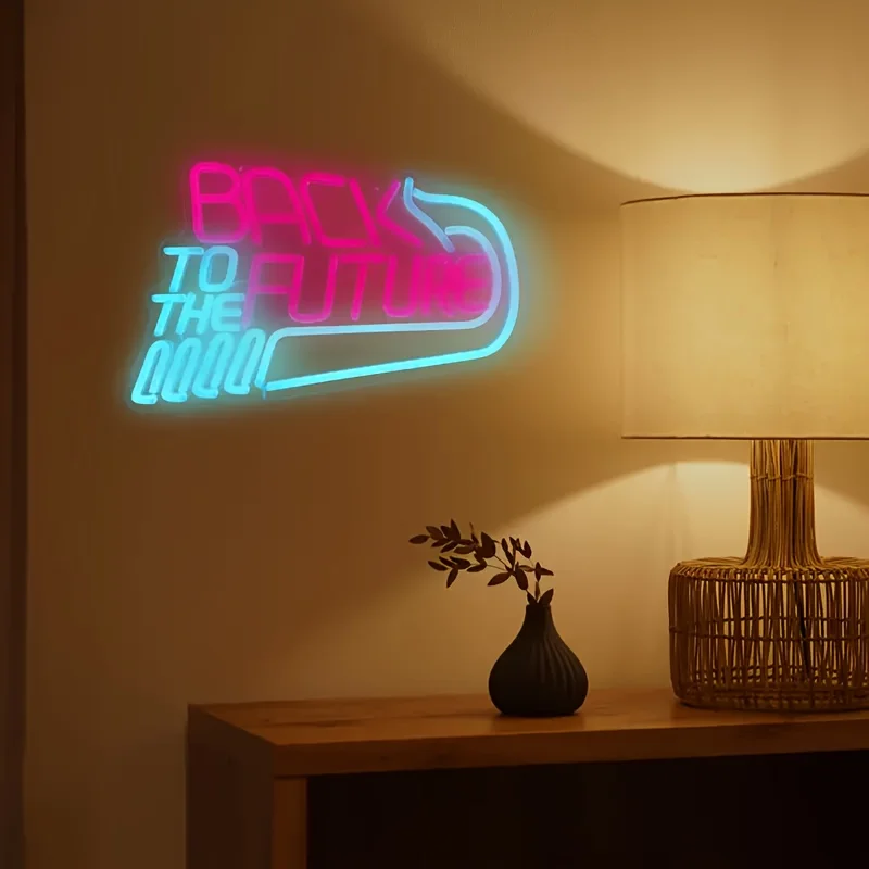 Back To The Future Neon Signs For Wall Decor Dimmable Art Led Lights Game Room Decoration For Bedroom Bar Party Gaming Zone Gift
