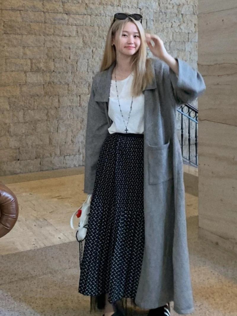 

plus Size ey Casual Long Sweater Cardigan Women's Floral Print Skirt Trendy Autumn New Sle Comfortable Loose Fit Faion