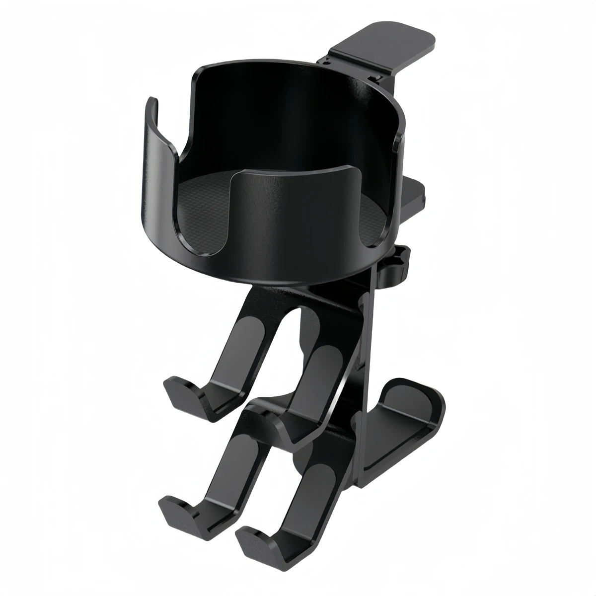 Home Office Organizer Rack Metal Bracket Cup Holder Under Desk Headphone Hanger Anti-Slip Pad Efficient Organization