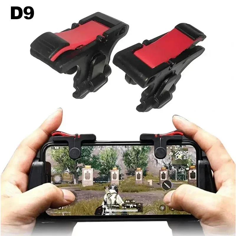 1 Pair D9 Mobile Game Trigger Fire Aim Button Key Control R1 L1 Shooter Joystick For IPhone Android PUBG Gamepads Accessories