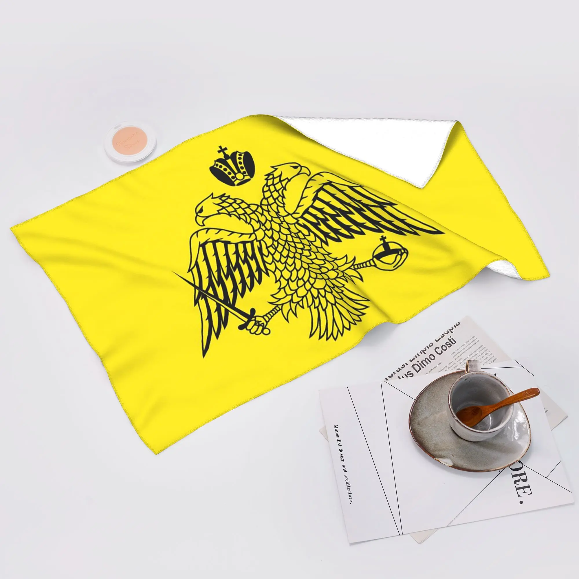 Funda de cojín con bandera imperial bizantina de las Iglesias Ortodoxas Griegas, toalla facial suave, toallas de algodón absorbentes de secado rápido para piscina y baño