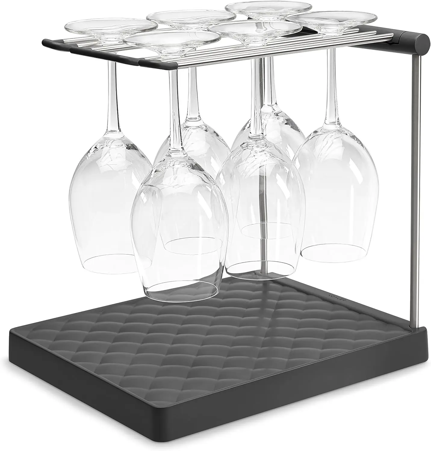 

Folding Wine Glass Drying Rack for 6 Glasses, Space-Saving Organizer with Modern Design