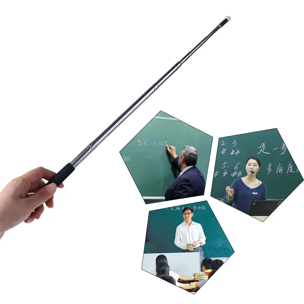 Pointer Vilten Kop Roestvrij Staal Leraar Gereedschap Whiteboard Pen Intrekbare Pointer Leraren Pointer Stick Whiteboard Pointer