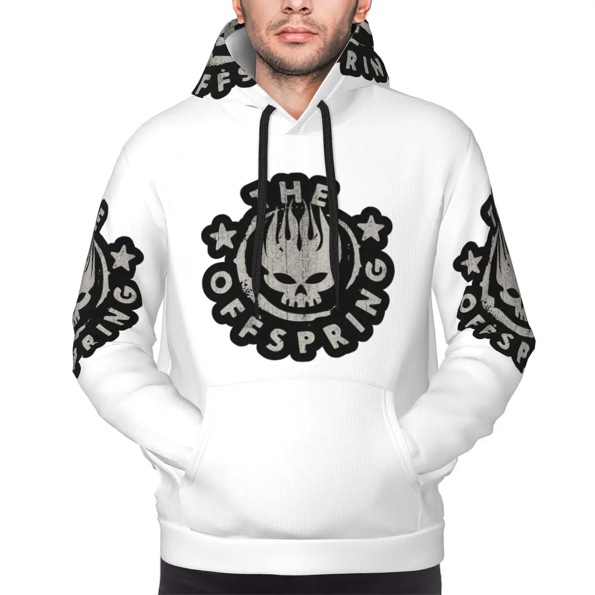 

Толстовка с капюшоном в стиле панк The Offspring, пуловер в стиле Харадзюку, осень-зима, мужские и женские толстовки, топы с длинными рукавами