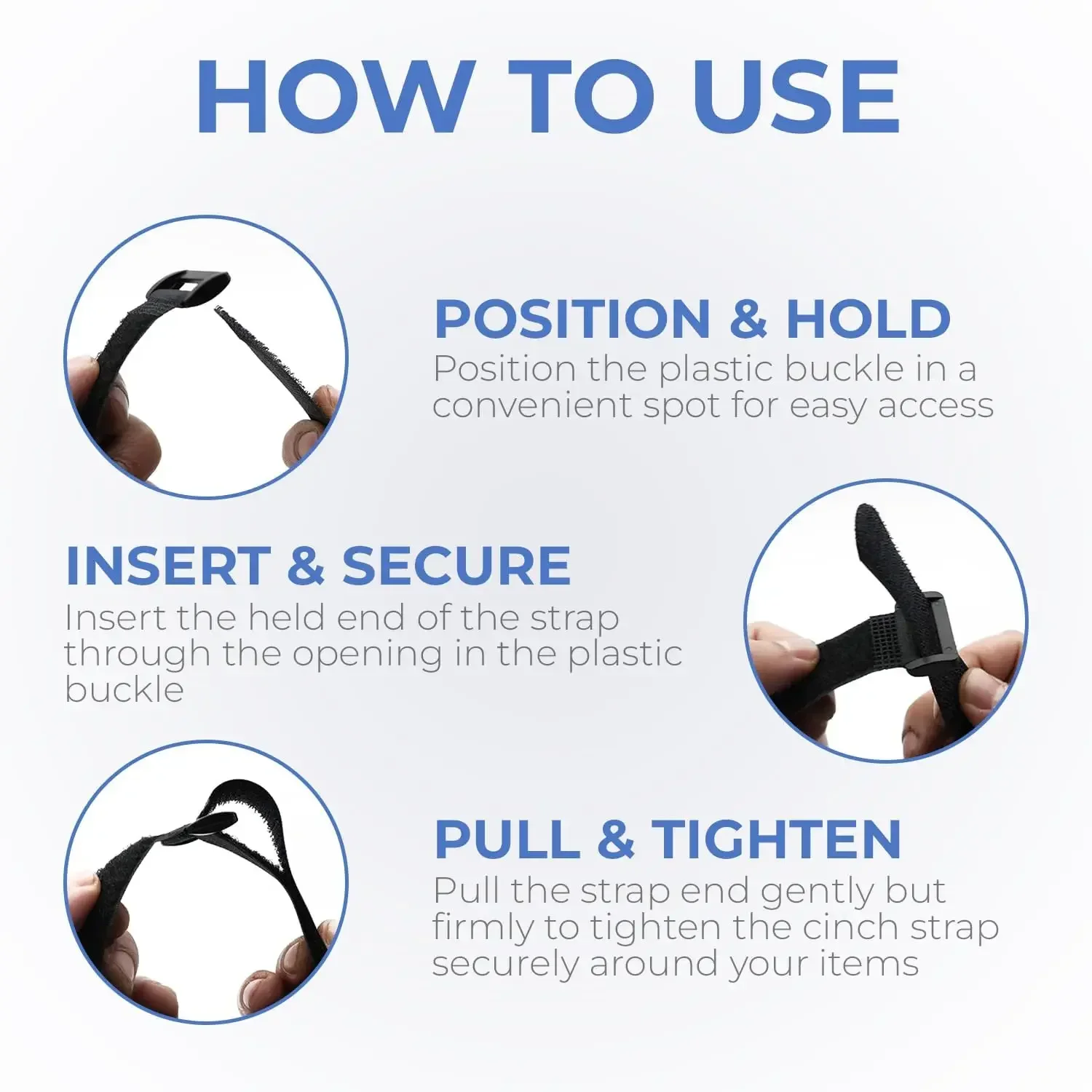 10pcs Cable Ties Reusable Self Adhesive 15mm - 700mm Hook Loop Bundle Fastener Nylon Strap Reverse Buckle Line Wire Organizer