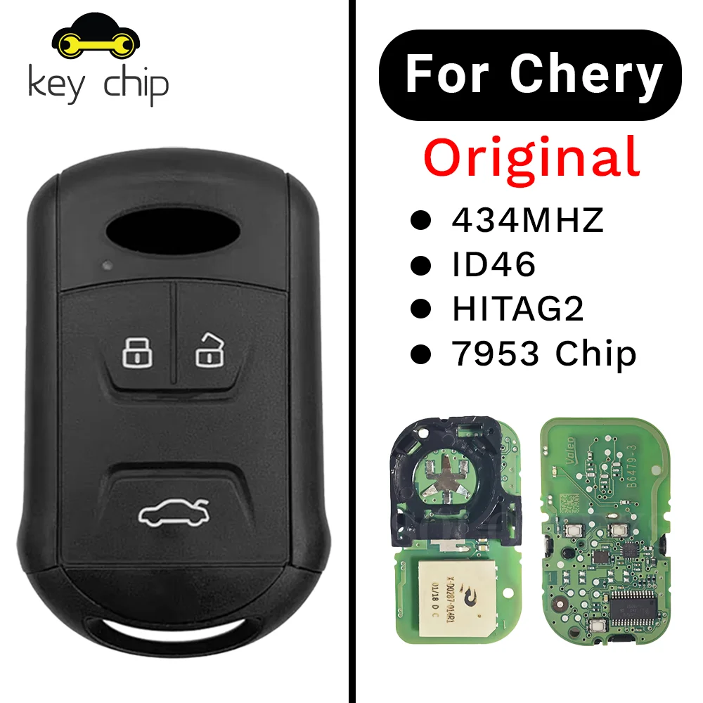 

Для Chery Tiggo 5 Tiggo 7 Tiggo 8 Arrizo 5 6 7 OEM оригинальный умный дистанционный ключ 434 МГц FSK ID46 HITAG2 7953 чип 3 кнопки