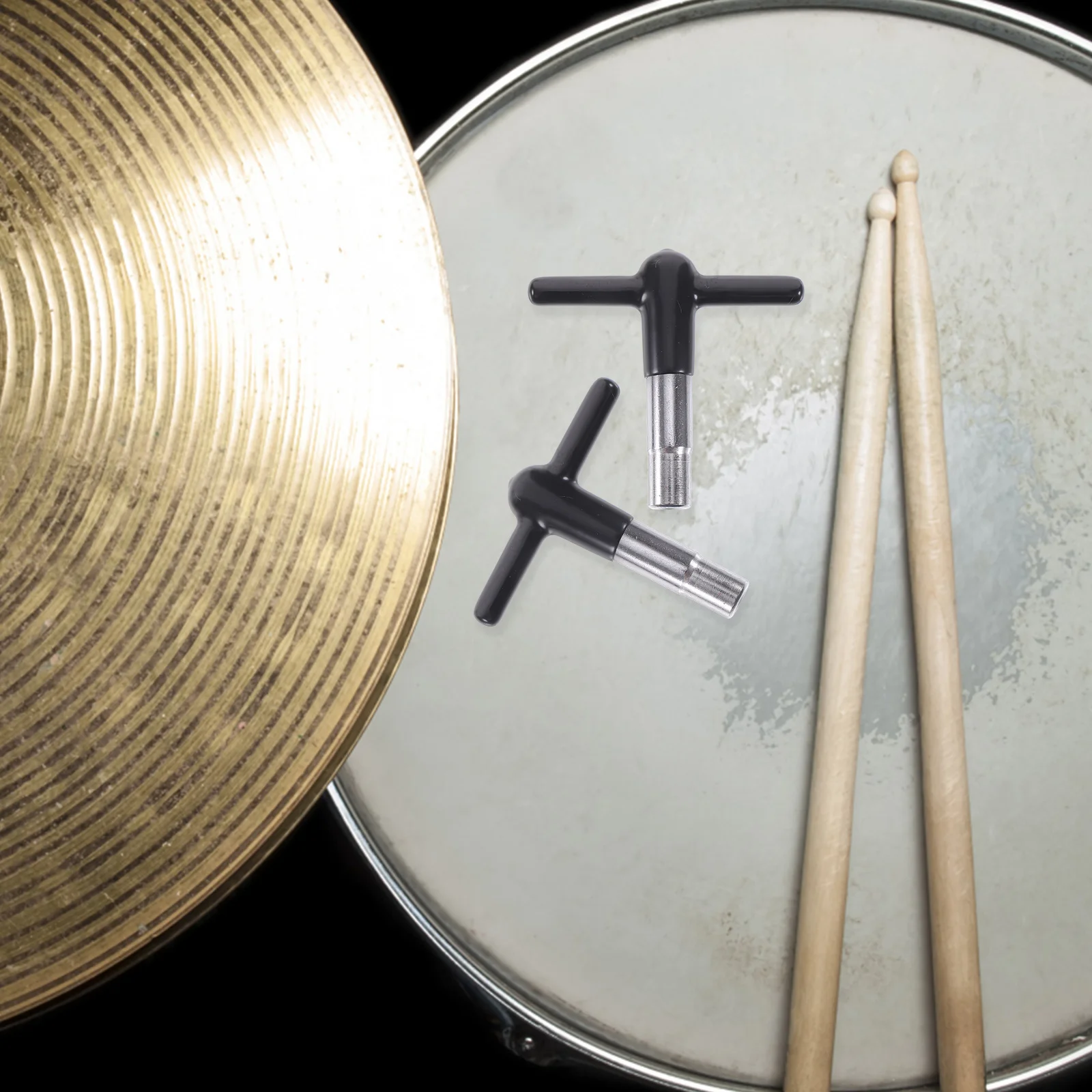 

T-Shaped Key Key Sturdy Metal Drum Wrench Tool For Drummers Beginners Lightweight Silicone Protective Sleeve