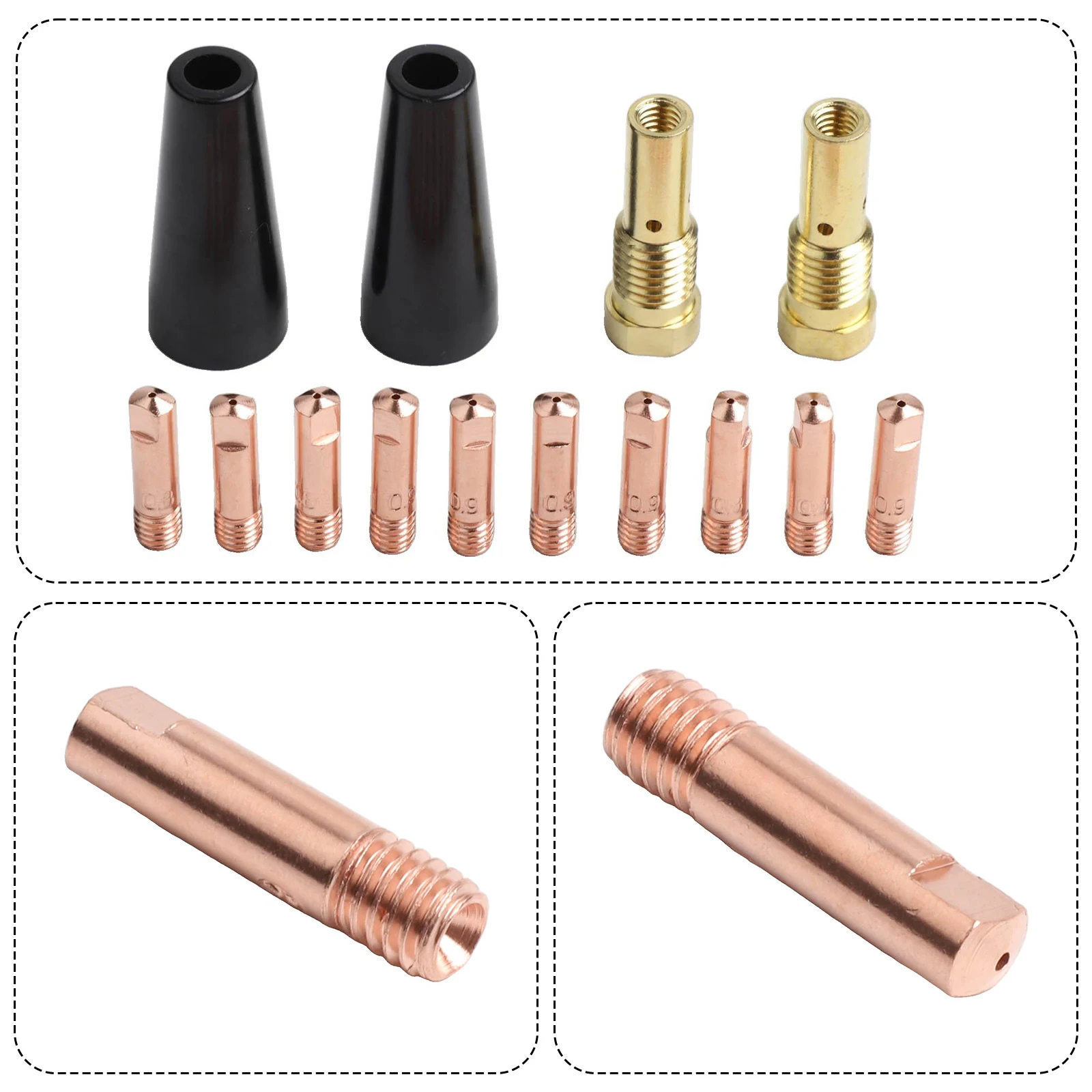 Welding Accessory Pack Featuring a Range of Components including a For 14AK For MB14 Compatible Gasless Nozzle Setup