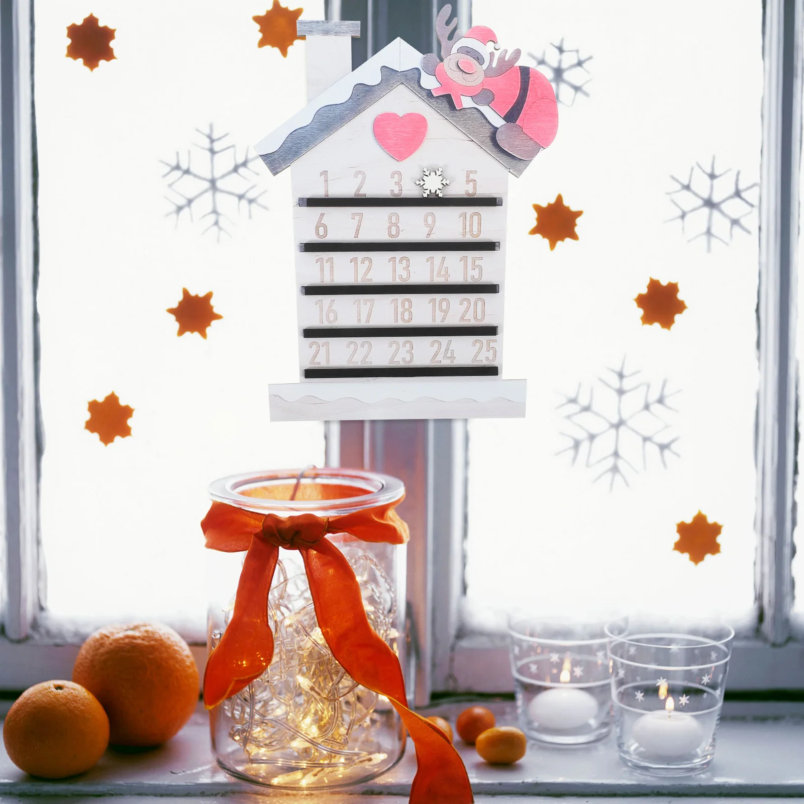 

Wooden Hanging Christmas Decor Advent Calendar Plaque Xmas Countdown Sign for Wall Countdown Wood Sign Door Festive Home DIY