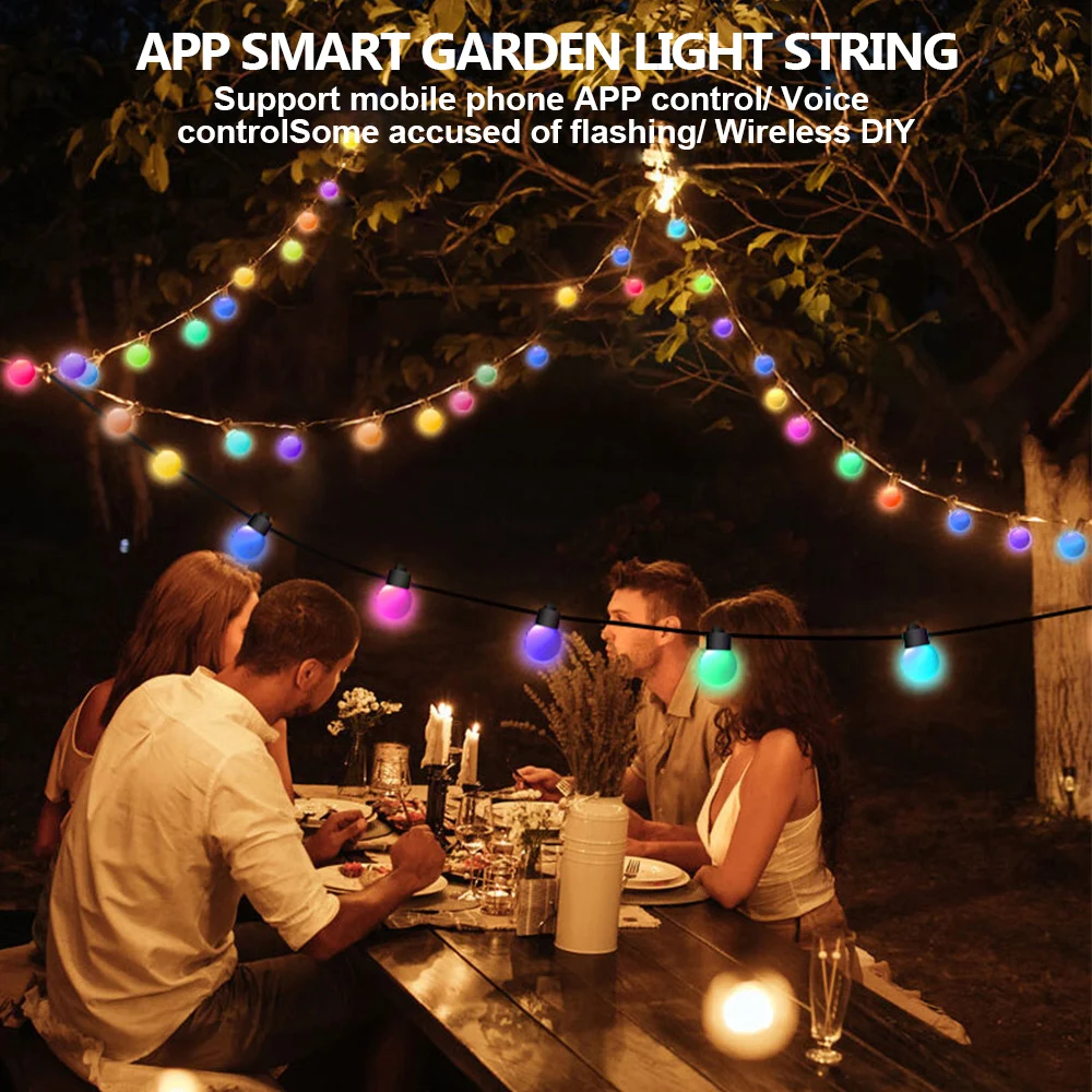 Smart Andrea RGB-Guirxiété lumineuse avec télécommande, IP65, 33 fédérations, 50 ampoules, éclairage de jardin extérieur, décoration de fête de Noël, procuration de documents