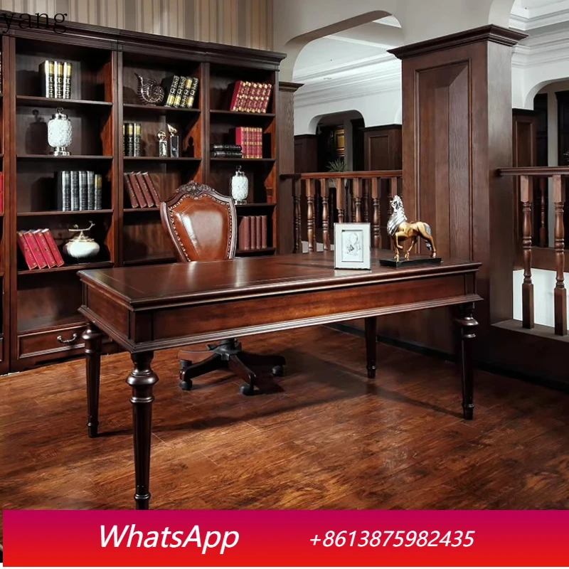 

LMM All Solid Wood Desk Vintage Boss Desk Large Desk