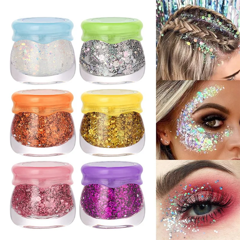 ABNG Eye Glitter อายแชโดว์เล็บ Body Face Glitter เจลยาวนานประกายเลื่อมเทศกาล Shinny ตกแต่ง Party