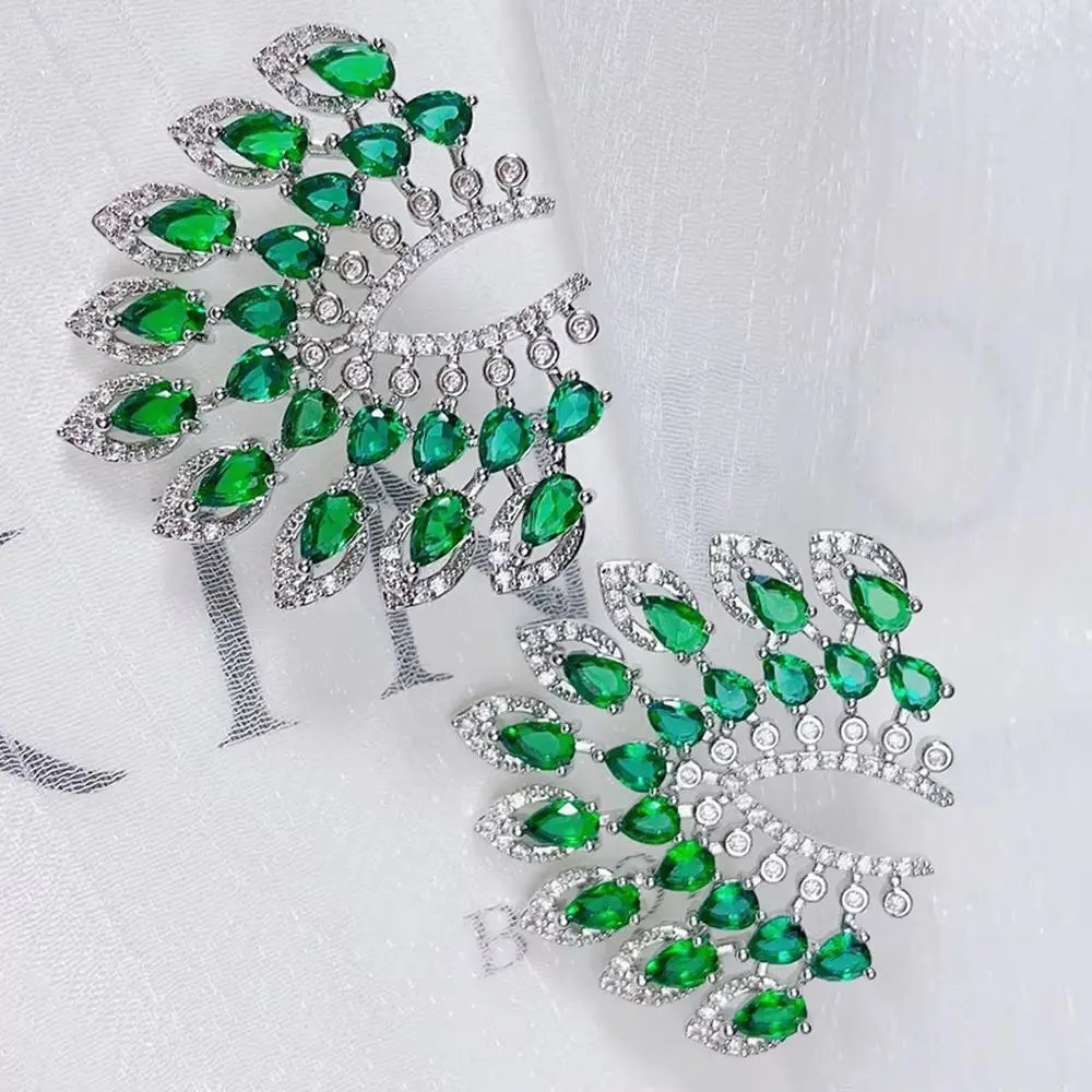 

Missvikki New Luxury Romantic Skeleton Stud Earrings Full Elegant Shiny Cubic Zirconia for Women Bridal Wedding Party Jewelry