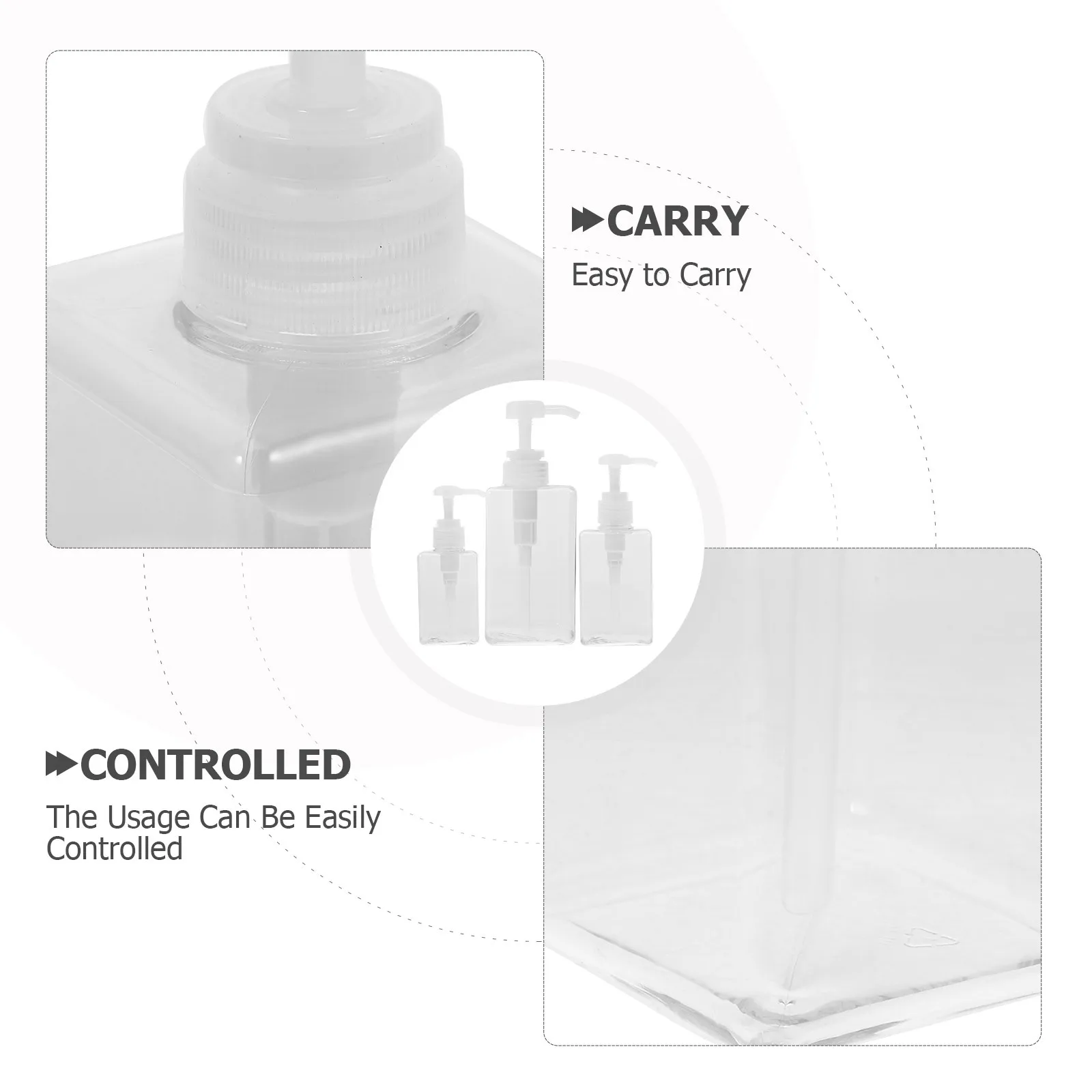 

3Pcs Portable Bathroom Soap Dispenser Lotion Bottle Reusable Hand Soap Container Shampoo Dispenser Pump Bottle for Bathroom