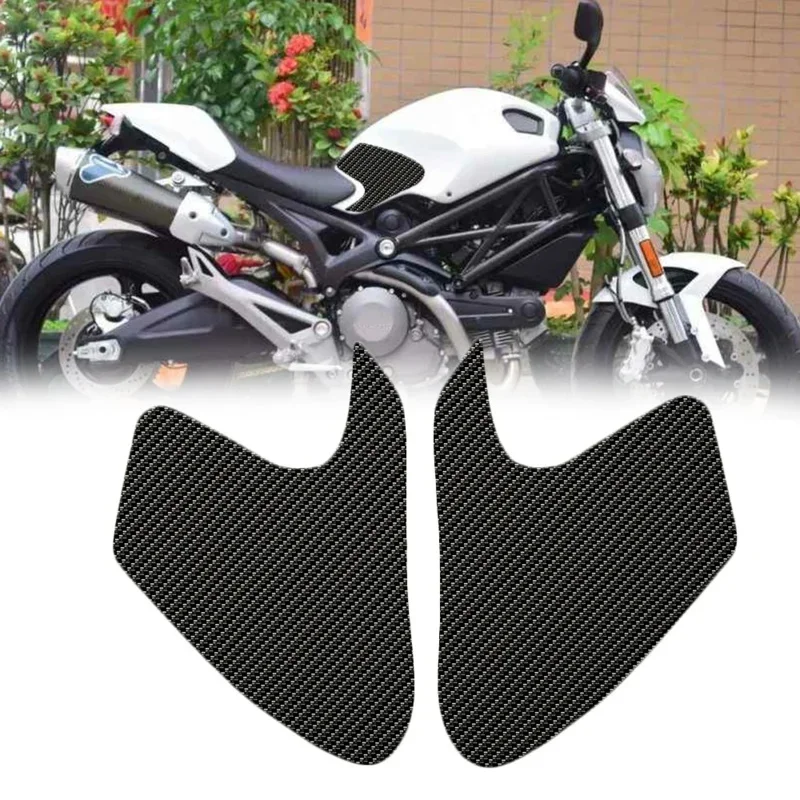 

Anti slip sticker tank traction pad side knee grip protector for Ducati Monster 695 696 796 1100s