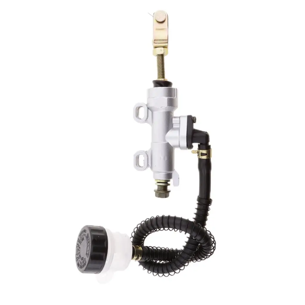 

Silver Rear Hydraulic Brake Master Cylinder Aluminum Universal Motorcycle Brake System for ATV Quad Pit Pro Trail