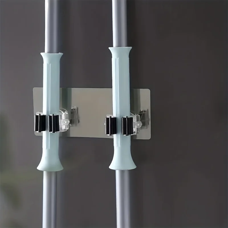 1 non perforated traceless mop hanger, broom mop hook clip, 