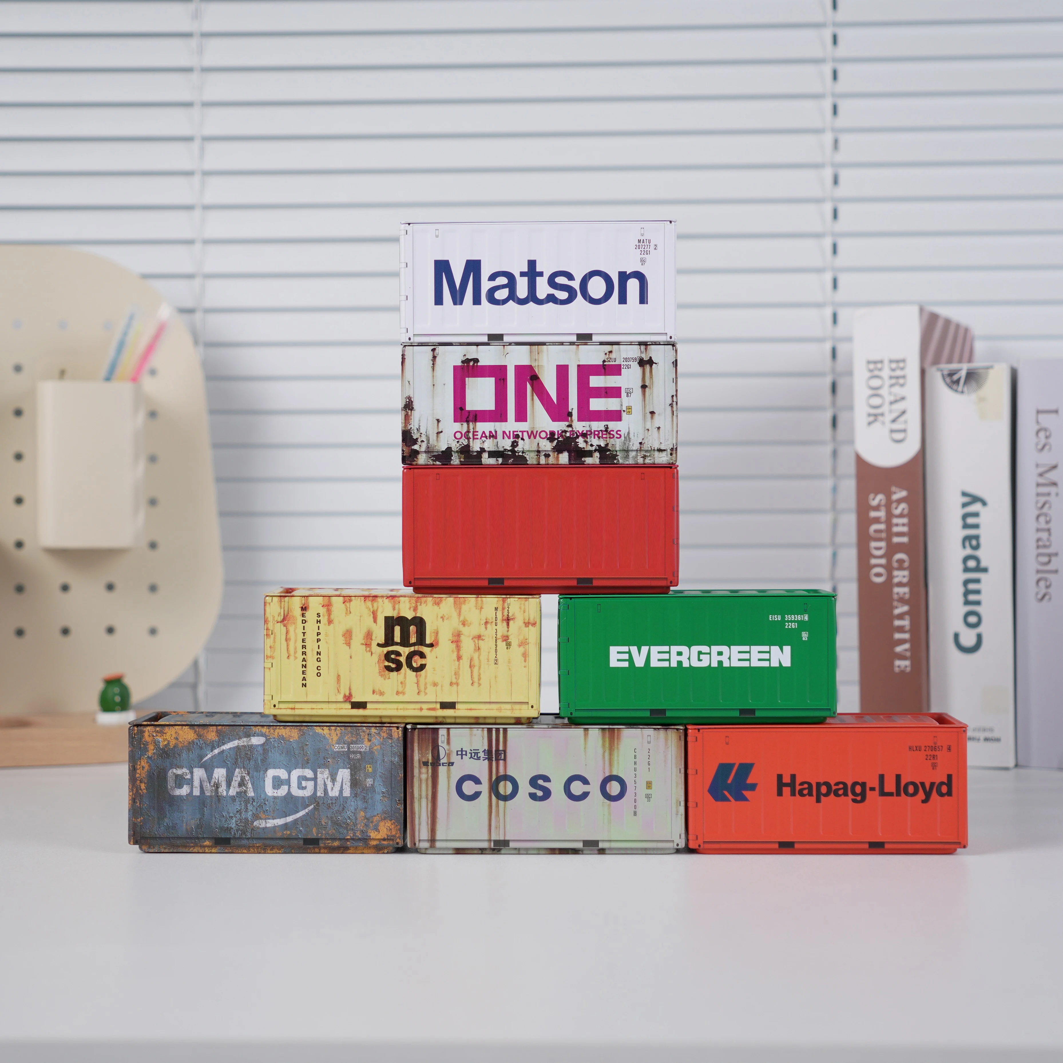 New Container Mini Iron Storage Box Retro Industrial Style creative Creative Decoration Collect Item  Desktop Model Kids Gifts