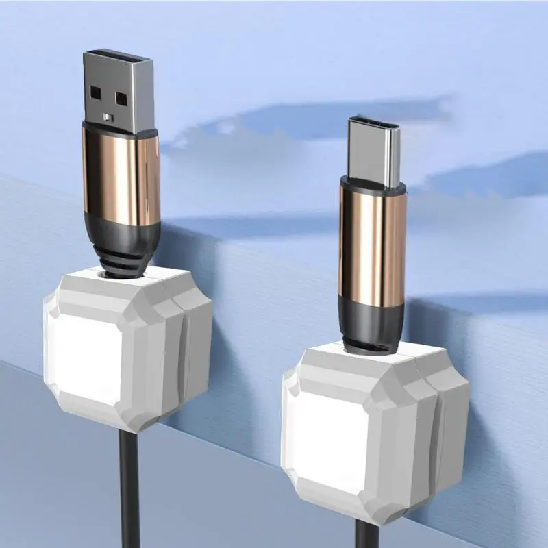 Clips Organizadores de cables magnéticos, gestión de cables, soporte de cables de carga, enrollador de cables montado en la pared