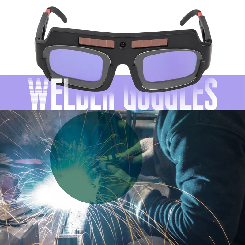 Solar Powered Auto Darkening Welding Mask Helmet Goggles Welder Glasses Arc Anti-Shock Lens With Storage Case