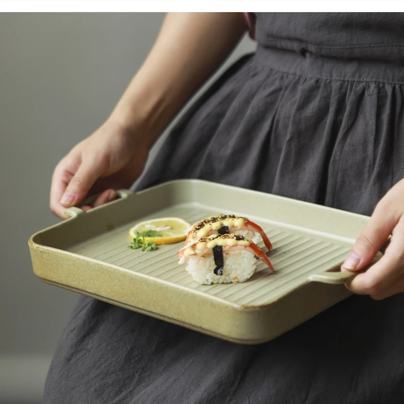 

Ceramic Binaural Rectangular Tableware Household Oven Dish Restaurant Dinner