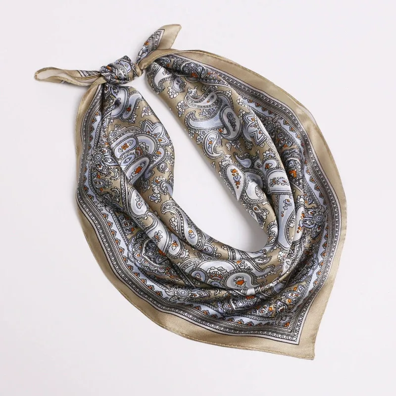 

Маленькие 100% шелковые банданы с принтом, квадратный платок 53 см, роскошные шелковые шарфы для четырех сезонов для мужчин