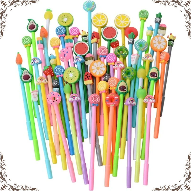 

Wholesale Cute Cartoon Novelty Gel Ink Pens Cartoon Fruit Writing Tools Assorted Styles Fun Kawaii Neutral Water Pens