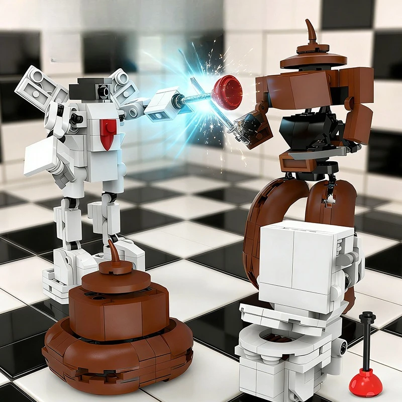 MOC Building Block Assembling Toys No Weight Deformation Machine Mecha Toilet Monster War Poop Men's Gifts Bricks Children Gifts