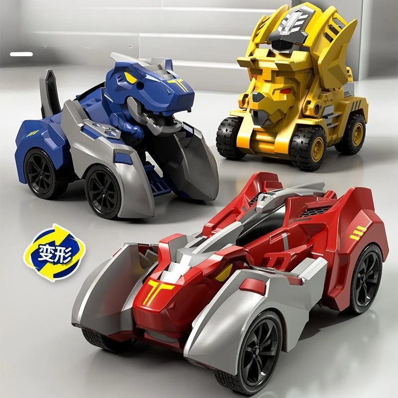 Juguetes de coche de deformación de una tecla, Robot de transformación automática, modelo de coche de plástico, juguetes fundidos a presión, regalos increíbles para niños