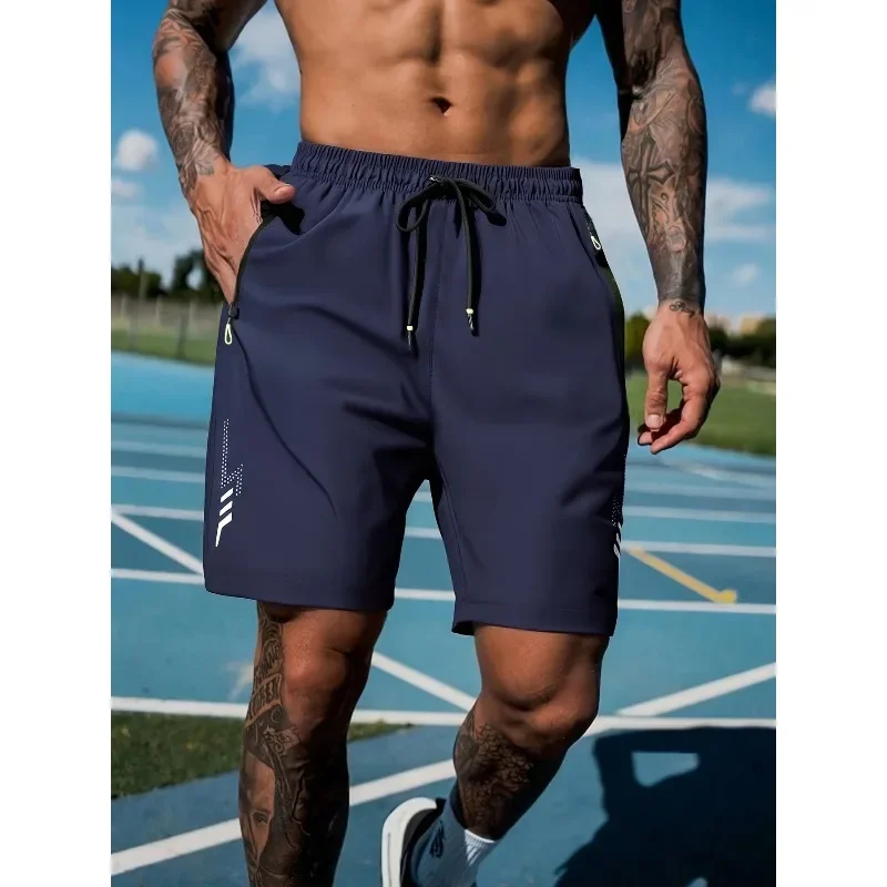 

Летние мужские спортивные шорты для активного отдыха, бега и тренировок, повседневные шорты из ледяного шелка для пляжа.