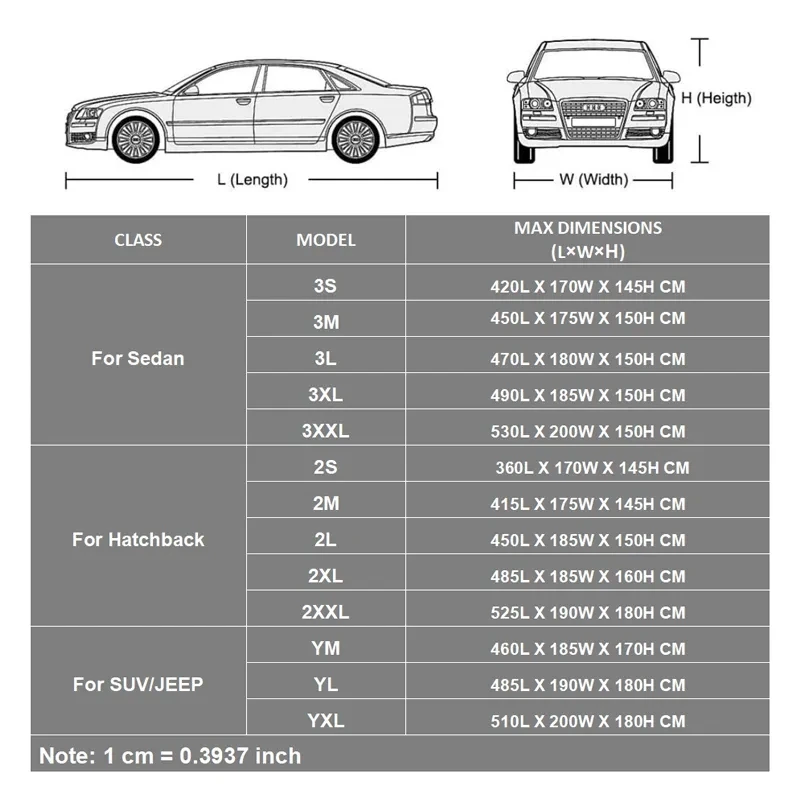 Kayme Universal Full Car Covers Outdoor Waterproof Sun Rain Snow UV Protectio Fit SUV/Sedan/Hatchback