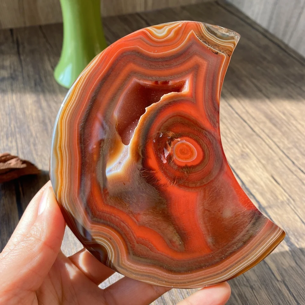 

Натуральный красный сердолик Друзы Агат Лунная резьба Камень Исцеляющий кристалл Рейки Энергия Домашний декор Украшения Подарки