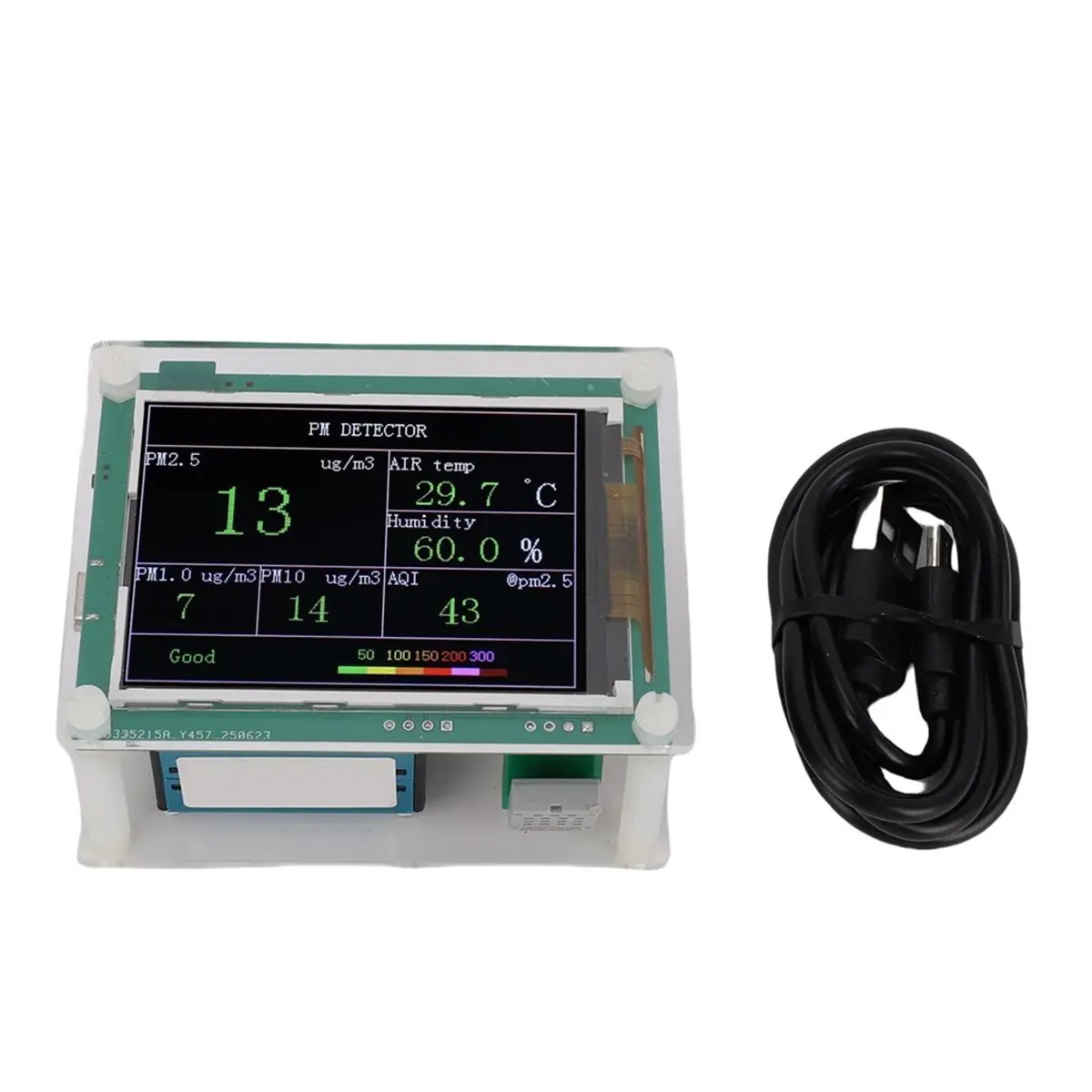 Happy New-  Air Quality Sensor PM1.0 PM10.0 PM2.5 Temperature Humidity Detection 2.8 Inch TFT Display Indoor Environment Tester